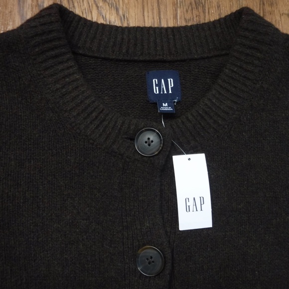 GAP Brown Color Cotton Blend Button Up Long Sleeve Sweater Cardigan - Picture 5 of 7